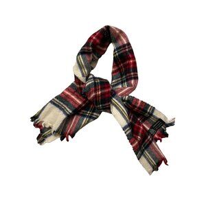 Vintage Lambswool Tartan Scarf Made In Uruguay